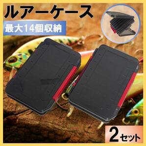 ルアーケース 2個セット ブラック タックルボックス 釣り道具 収納 両面