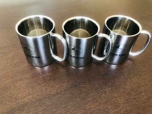 CAPTAIN STAG / キャプテンスタッグ / パラオ ダブルステンマグカップ310ml × 3個セット / 中空断熱構造 / 前期モデル ロゴマーク