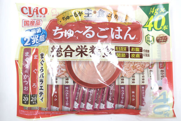 国産品 いなばチャオ ちゅ〜るごはん総合栄養食まぐろバラエティ 14g×40本 【賞味期限2027.1】
