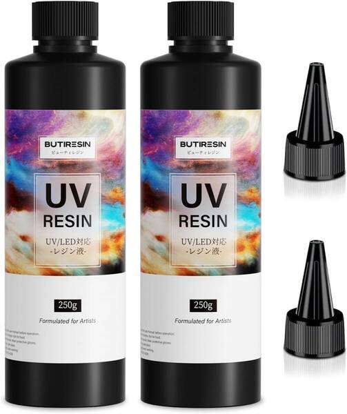 ButiResin レジン液 500g UVレジン液 大容量 ハードタイプ UV‐LED対応 高い透明度 急速硬化 黄変なし 低刺激 DIY