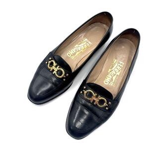Ferragamo ガンチーニ ブラック ローファー 23.5㎝