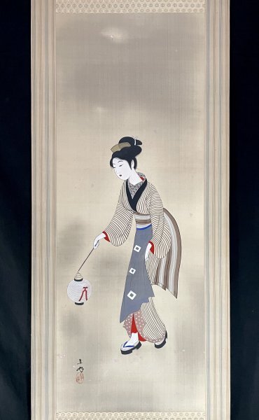 美人画掛軸 翠峰 Y135 Yahoo!オークション -「翠峰」(日本画) (絵画)の落札相場・落札価格