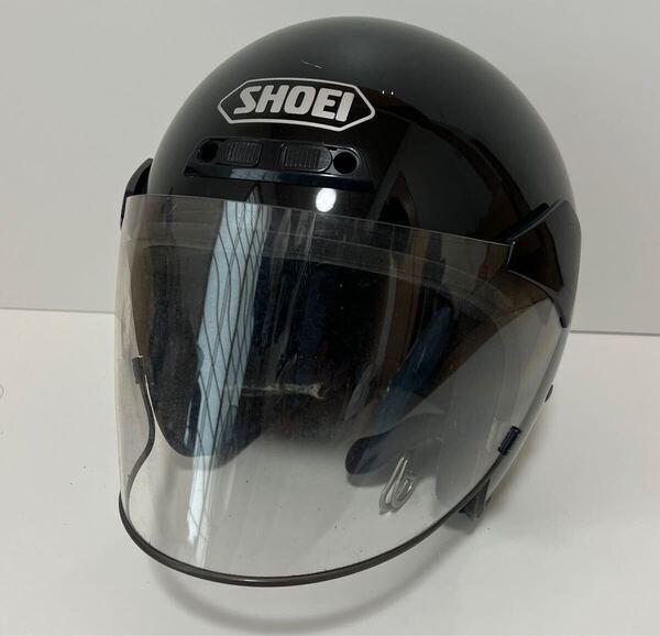 SHOEI (ショーエイ) BJ ジェットヘルメット Lサイズ 59-60cm 黒 シールド付 バイク