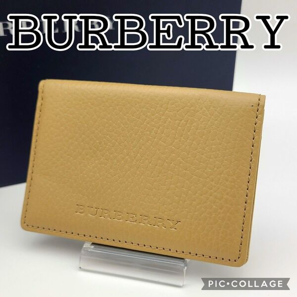 極美品 BURBERRY バーバリー パスケース カードケース 名刺入れ レザー ベージュ 定期 コンパクト