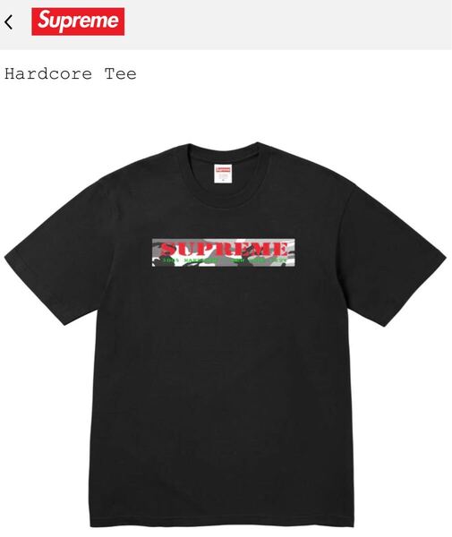 即決 Supreme 25ss Hard Core Tee BLACK XLarge 国内正規 シュプリーム ハードコア Tシャツ ブラック 黒 XLサイズ
