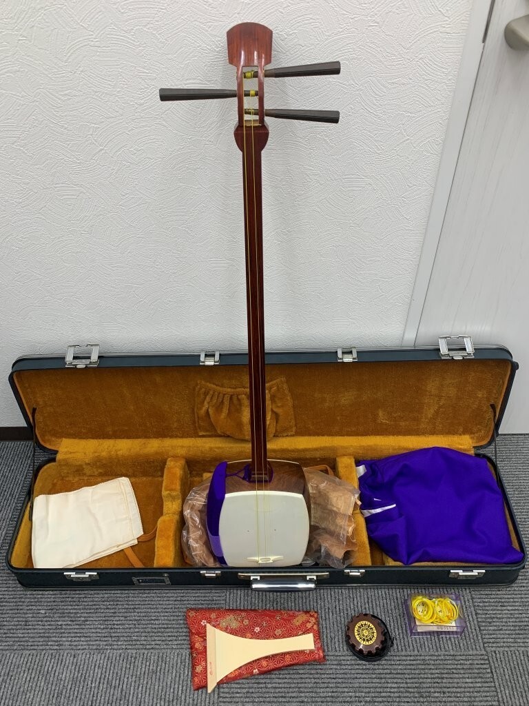 ★ハードケース付★ 三味線 細棹 紫檀 和楽器 伝統 弦楽器 バチ Yahoo!オークション -「三味線 中古」の落札相場・落札価格