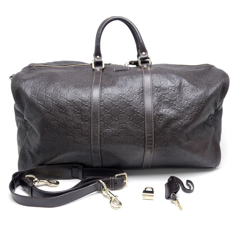 グッチ GUCCI ボストンバッグ 206500 グッチシマ ブラウン 旅行 大