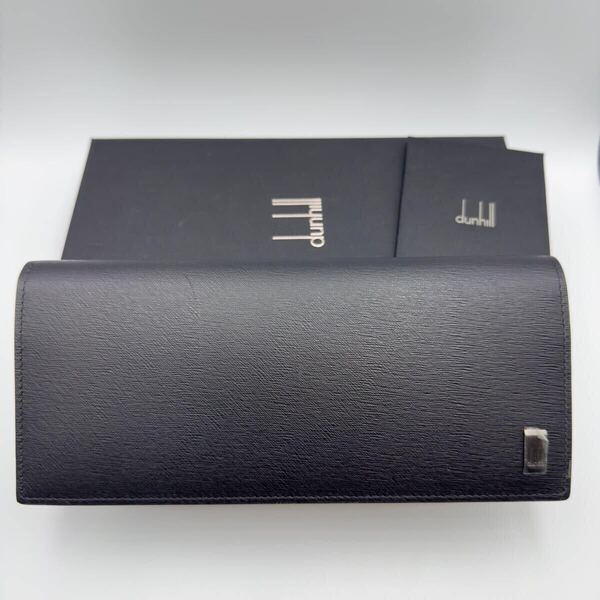 未使用品 ダンヒル 長財布 ブラック レザー 小銭入れ付き メンズ 二つ折り財布 カードケース コインケース dunhill