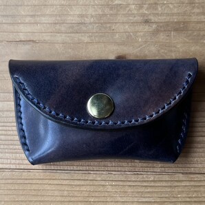 MGコインケース【送料無料】手縫い・ロカドシェルコードバン・ミュージアムブルー・カラーオーダー可(メール受付)solorileather.blog.jp