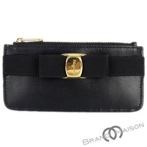 Aランク【フェラガモ】カードケース/コインケース/小銭入れ/財布/ブラック/レディース/Ferragamo