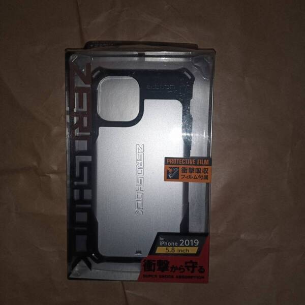ELECOM iPhone 11 Pro シルバー ZEROSHOCK スタンダード+液晶保護フィルム(衝撃吸収) 6つの衝撃吸収構造で衝撃から守る ストラップホール付