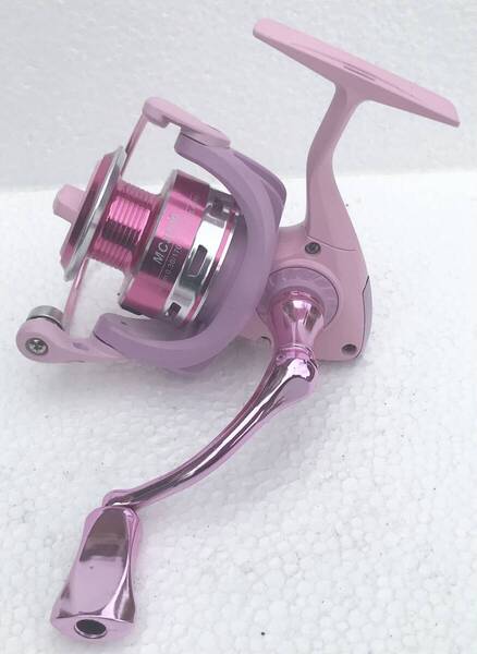 HAUT TONスピニングリールMC3000☆送料無料☆新品未使用☆SPカラーマカロンピンク☆左右ハンドル変更可能☆アルミ合金製☆ベアリング14☆