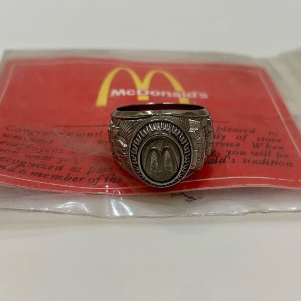 未使用 ビンテージ マクドナルド McDONALD'S シルバー カンパニー リング 指輪 ヘビーリング アメリカ ヴィンテージ Ring エンプロイー