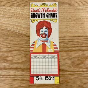 1981 マクドナルド 成長記録チャート ロナルド ビンテージ ヴィンテージ アメリカ アメトイ マック グリマス ハッピーセット