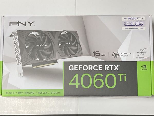 【新品未開封 送料無料 即日対応 保証付】 PNY GeForce RTX 4060 Ti 16GB VERTO STANDARD DUAL FAN VCG4060T16DFXPB1 グラフィックボード