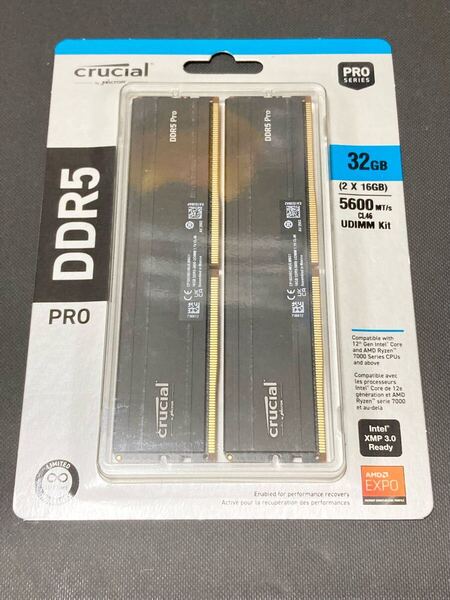 【新品未開封 送料無料 即日対応 保証付】 Crucial Pro 32GB Kit (16GBx2) DDR5-5600 UDIMM CP2K16G56C46U5