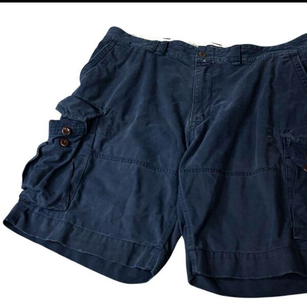POLO RALPH LAUREN 00s カーゴパンツ チノ ショーツW42紺 ショートパンツ ハーフパンツ 古着 ラルフローレン ネイビー 色褪せ