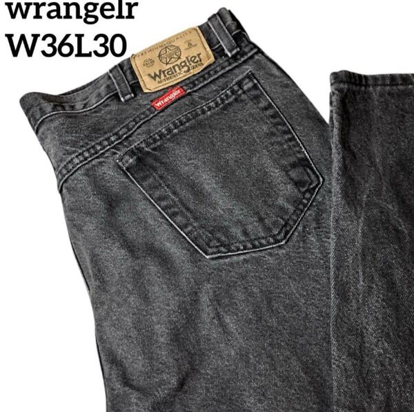 Wrangler ラングラー 00s ブラックデニム ジーンズ W36L30 古着 デニム ブラックジーンズ 黒ブラック 色褪せ フェード