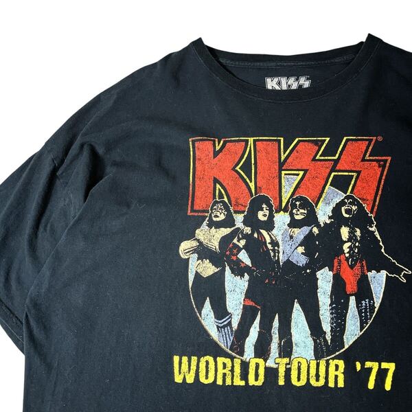 KISS キッス 00s バンドTシャツ バンT Tシャツ 古着 黒ブラック 3XL ビッグシルエット ビッグサイズ