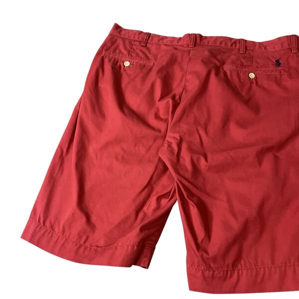 POLO by RALPH LAUREN ポロバイラルフローレン 00s ハーフパンツ ショートパンツ ショーツ 古着 短パン 刺繍ロゴ 色褪せ赤レッド W38