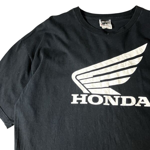 HONDA ホンダ フォックスレーシング レーシングTシャツ 企業ロゴTシャツ 半袖Tシャツ 黒ブラック ビッグシルエット XL 00s