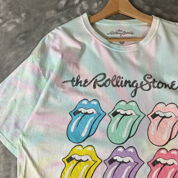 ローリングストーンズ 00s バンドTシャツ バンT 古着 Tシャツ タイダイTシャツ マルチカラー XL