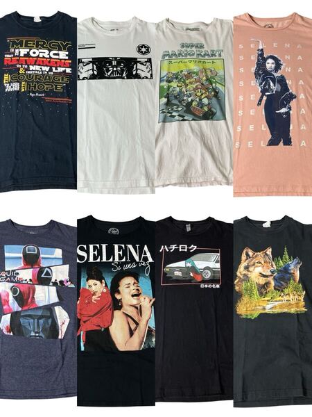 8着セット Lサイズのみ US輸入Tシャツまとめ売り 人気卸売 アソート ミュージックTシャツ アニマルTシャツ マリオカート 古着