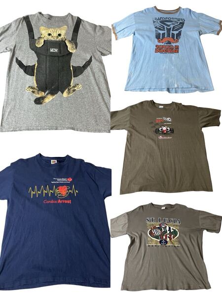 10着セット XLサイズのみ グッドデザイン Tシャツまとめ売り 卸売アソート 半袖Tシャツ 古着 00s カラーmix 洗濯済み ビッグサイズ