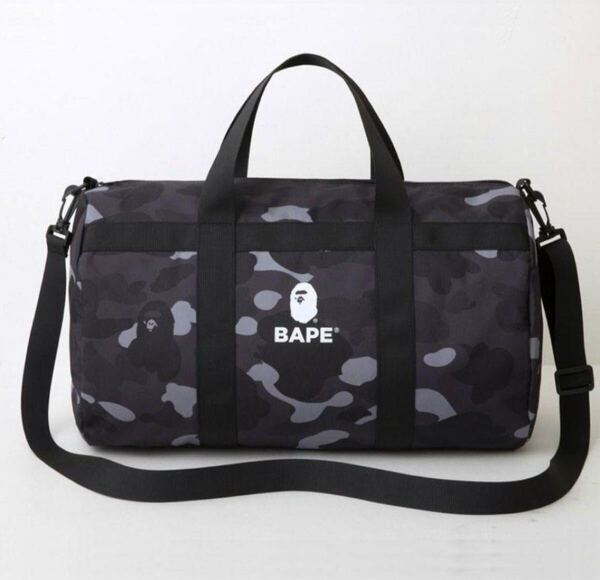 BAPE/A BATHING APE ブラックダッフルバッグ 付録 大容量ダッフルバッグ