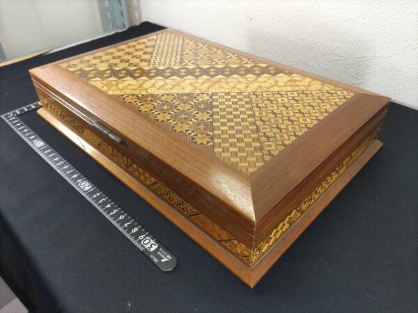 ■送料無料!■箱根寄木細工・宝石箱・H6×W35×D23cm■ジュエリーBOX■アクセサリーケース!