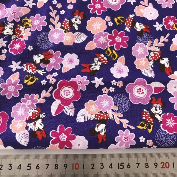 ハギレ 生地 布 入園入学 キャラクター生地 110×49 50cm綿100% カットクロス オックス ディズニー ミニーマウス