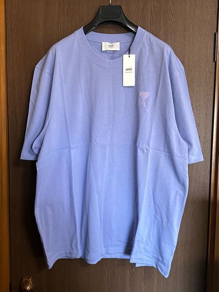新品 AMI Paris グラフィック ブランドロゴ 刺繍 Tシャツ 半袖 カットソー バイオレット XXXL アミ パリス メンズ ami alexandre mattiussi