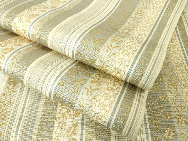 極上 本場筑前博多織 草木染 手織工房 染匠 小森久 紋袋帯 ジャバラ紋 正絹 s30739_6.jpg