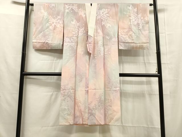 【hirotan 8】◆すべて長襦袢着可品化繊等17点まとめ売り◆ 夏訪問着 絽 t967 JAPAN STYLE 絽 水色 七宝桜(化繊) | 着物