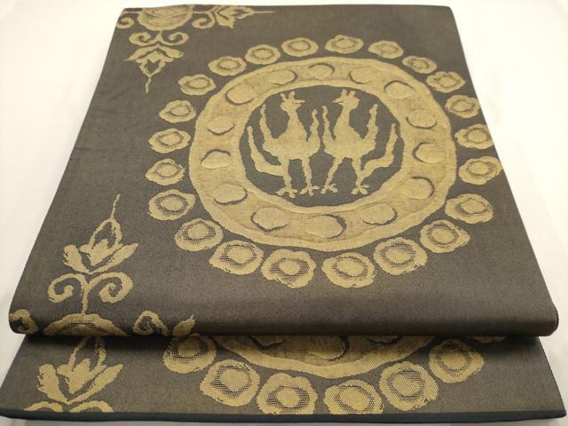 平和屋着物□澤屋重兵衛 六通柄袋帯 抽象文 金糸 正絹