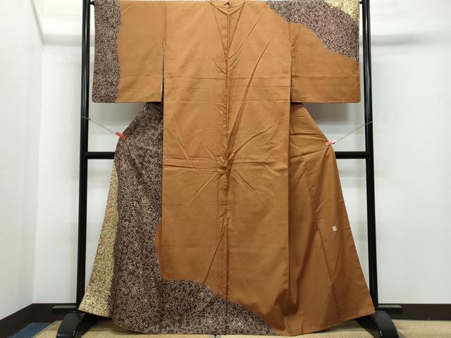 結城紬手描き訪問着　絹100% 未使用　着物　袷 楽天市場】【新古品】 紬 訪問着 着物 正絹 袷 作家物 金彩加工