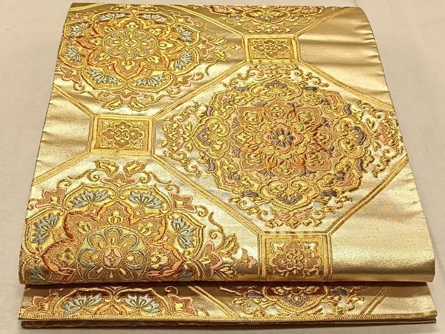 正絹 袋帯 未使用 Prices down2】唐織袋帯 「生成り色地 桐竹文」 錦工芸謹製 六通