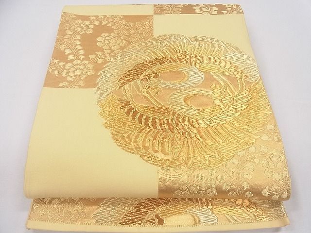 平和屋着物■六通柄袋帯　舞葉文　逸品　未使用　DAAI5625op 平和屋着物＊夏物 六通柄袋帯 枝葉文 金糸 DAAW0025op