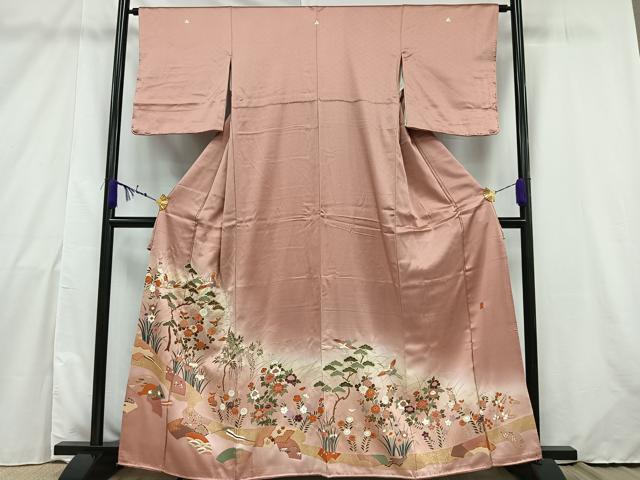 平和屋着物□豪華色留袖 駒刺繍 吉祥花文 金彩 正絹 逸品 DAAP8414zy