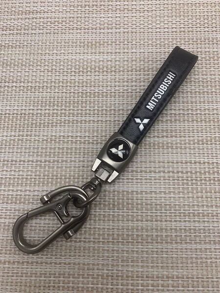 三菱 ミツビシ キーホルダー 高級牛革製 キーリング アクセサリー