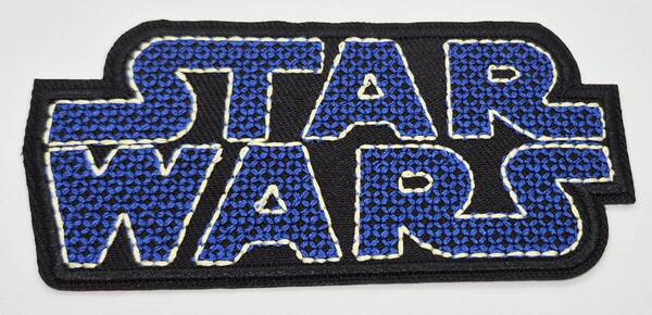 送料無料 スターウォーズ ブルー パッチ アイロン のりつき 刺繍 ワッペン アップリケ アメリカン雑貨 スマアク