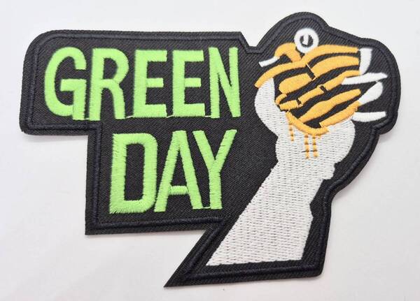送料無料 グリーンデイ ボム 薄 ロックバンド パッチ アイロン のりつき 刺繍 ワッペン アップリケ アメリカン雑貨 スマアク