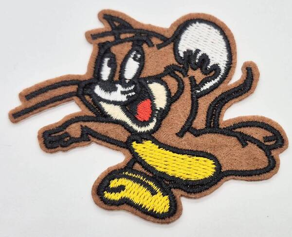 送料無料 トム&ジェリー ジェリー パッチ アイロン のりつき 刺繍 ワッペン アップリケ アメリカン雑貨 スマアク