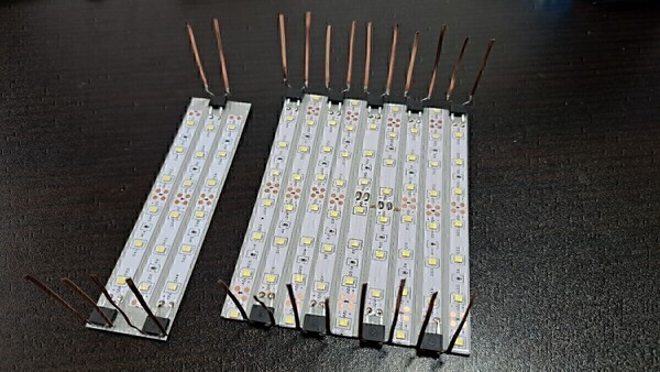 送料無料! 鉄道模型 nゲージ 自作 白色 LED led 室内灯 10両用+予備2本 通勤型電車 近郊型電車 特急形電車 テープLED 点灯確認済み(1)