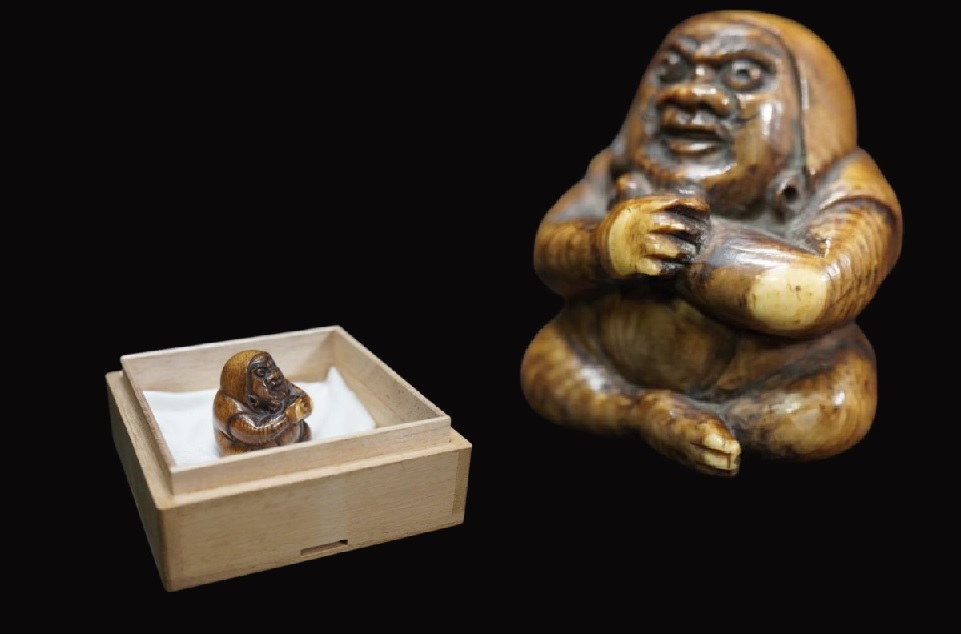 時代提げ物 人物根付 天然素材 在銘【だるま職人】高さ約3.3cm重さ約27g Yahoo!オークション -「根付 達磨」の落札相場・落札価格