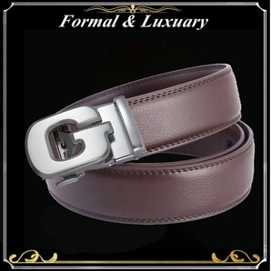 ベルト j40【茶】ダーク 穴なし 無段階調整ベルト ゴルフベルト 人気 オートロック メンズ 革 ジーンズ ビジネス カジュアル