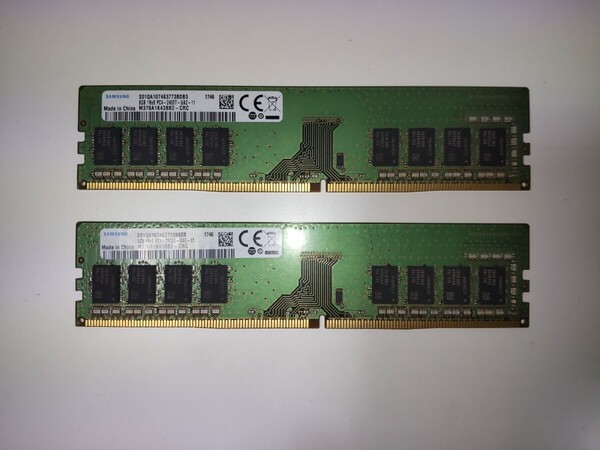 デスクトップパソコン用メモリ 8GB 2枚セット 合計16GB 1Rx8 PC4-2400T-UA2-11 SAMSUNG M378A1K43BB2-CRC 富士通 CP745318-01 FUJITSU