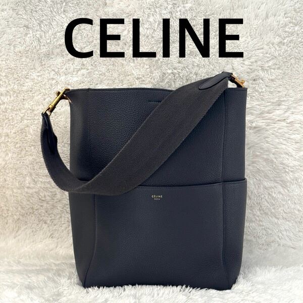 ☆美品☆CELINE セリーヌ サングルバケット ミディアム トートバッグ レザー レザー ショルダー