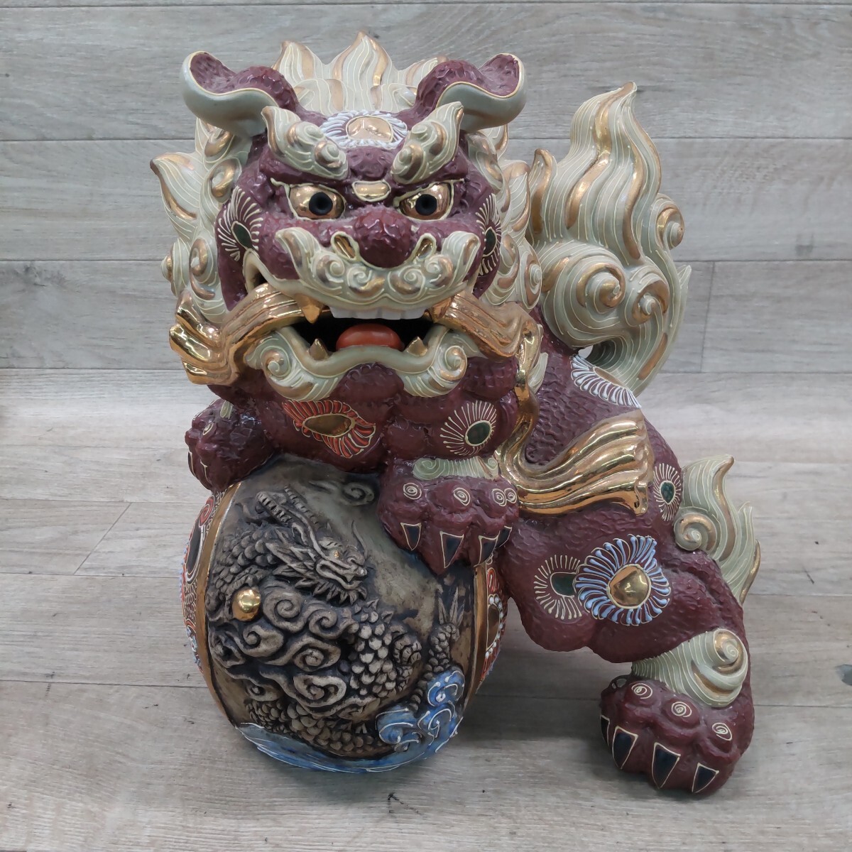 九谷焼 獅子 シーサー 魔除け 置物 骨董品 インテリア コレクション Yahoo!オークション -「九谷焼 獅子 置物」の落札相場・落札価格
