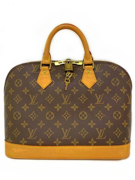 【即決】 Louis Vuitton アルマ M51130 モノグラム ハンドバッグ ブラウン キャンバス レザー パドロックキー ユニセックス ルイ・ヴィトン